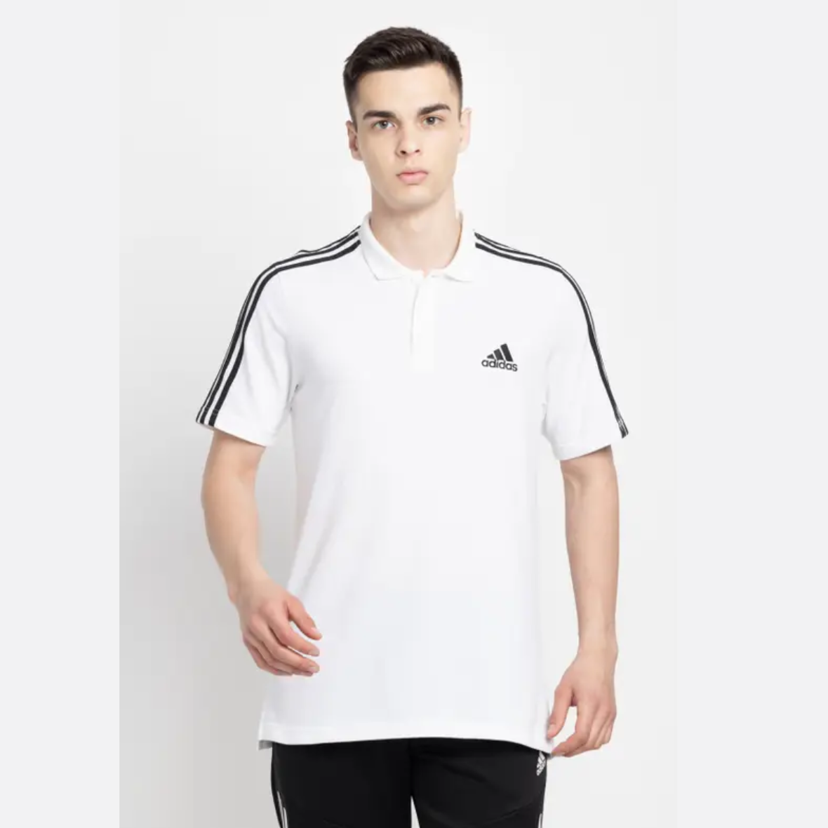 Men Striped Polo Neck Pure Cotton T-Shirt